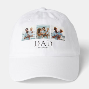 Dad Esablished 3 Photo Collage Keepsake Gift Hat