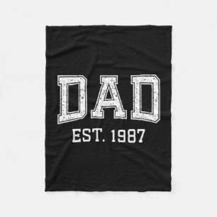 Dad Est 1987 Dad D Fathers Day Ized Fleece Blanket