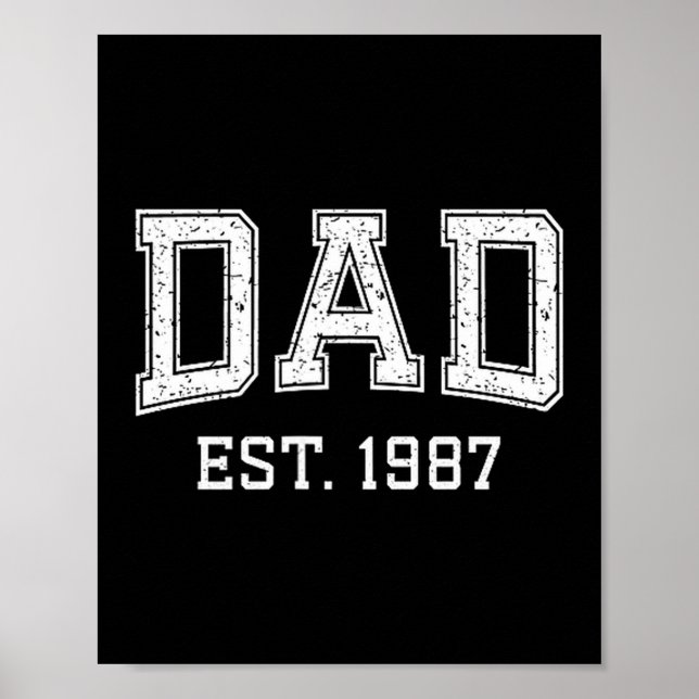 Dad Est 1987 Dad D Fathers Day Ized  Poster (Front)
