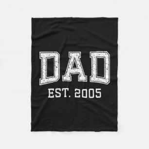 Dad Est 2005 Dad D Fathers Day Ized  Fleece Blanket