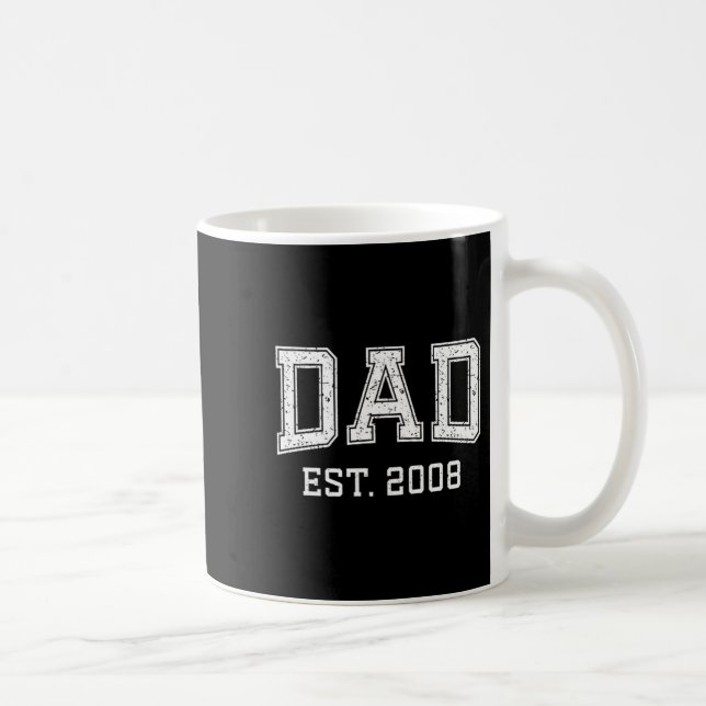 Dad Est 2008 Dad D Fathers Day Ized  Coffee Mug (Right)