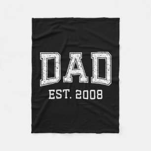 Dad Est 2008 Dad D Fathers Day Ized Fleece Blanket