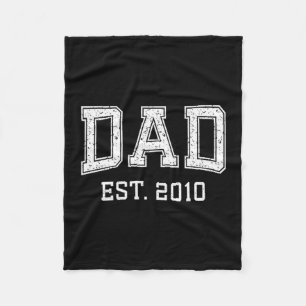 Dad Est 2010 Dad D Fathers Day Ized  Fleece Blanket