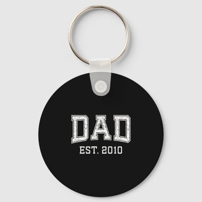 Dad Est 2010 Dad D Fathers Day Ized  Keychain (Front)