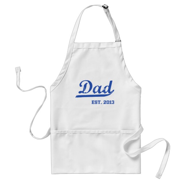 DAD EST. 2013 NEW DADDY BABY FATHER'S DAY GIFT ADULT APRON (Front)