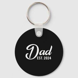 Dad Est 2024 First Fathers Day 2024 Promoted To Da Keychain
