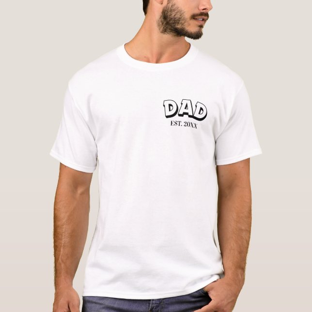 Dad Est 2025 T-shirt - Personalized New Daddy  (Front)