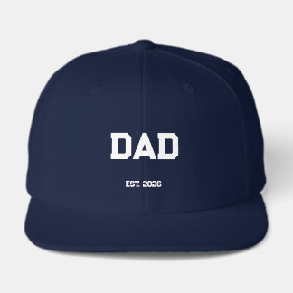 Dad Est.2026 Custom Date Blue Visor