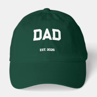 Dad Est.2026 Custom Date Green Hat