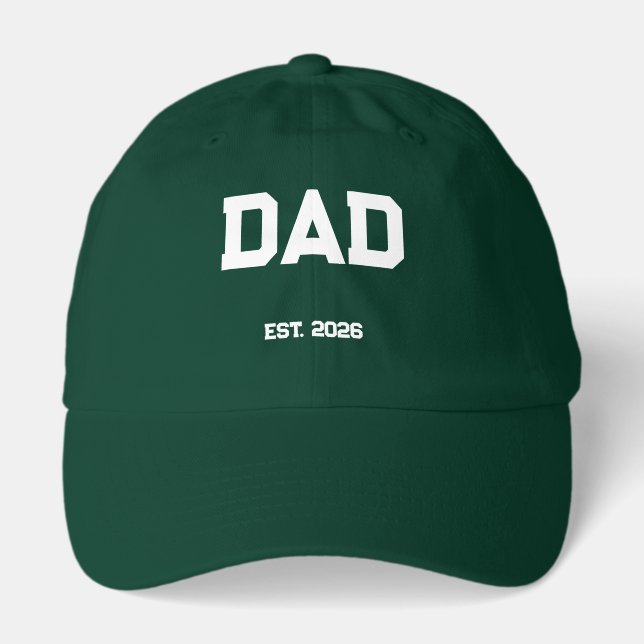 Dad Est.2026 Custom Date Green Hat (Front)