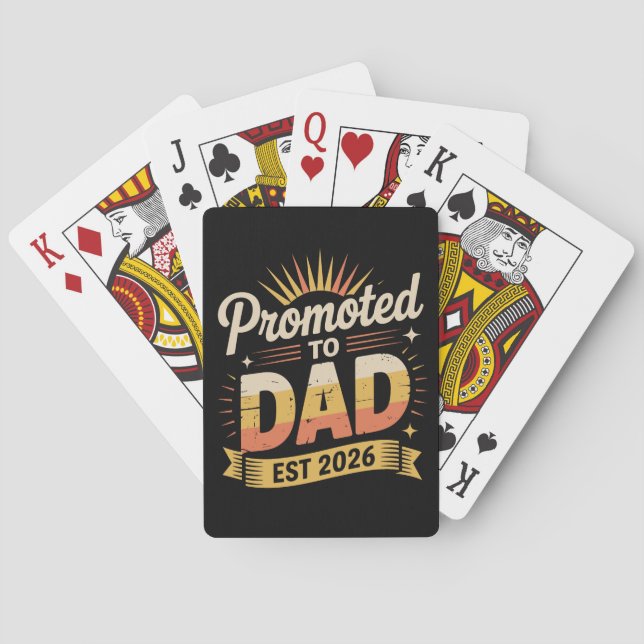 Dad Est. 2026 Funny New Dad Pregnancy Announcement Poker Cards (Back)