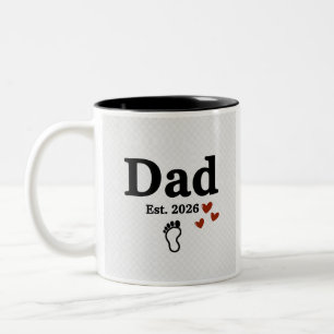 Dad Est. 2026 Mug New Dad Gift Baby Footprint