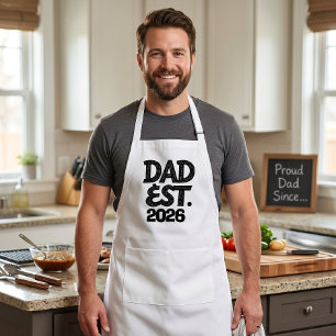 Dad Est 2026 Proud Father Since Adult Apron