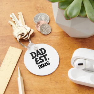 Dad Est 2026 Proud Father Since Keychain