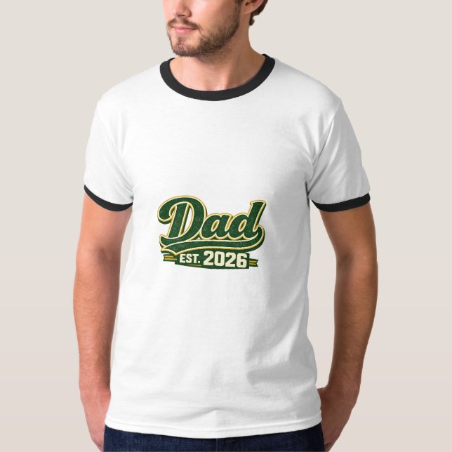Dad EST. 2026 Retro Typography T-Shirt (Front)