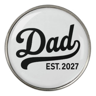 Dad Est 2027 New Father to Be Baby Announcement Golf Ball Marker