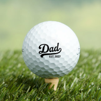 Dad Est 2027 New Father to Be Baby Announcement Golf Balls