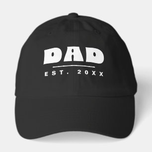 DAD Est. 20XX Modern Minimalist Black & White Hat
