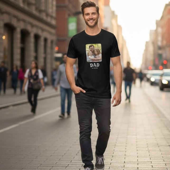 Dad Est 20xx Photo Tri-Blend Shirt (Creator Uploaded)