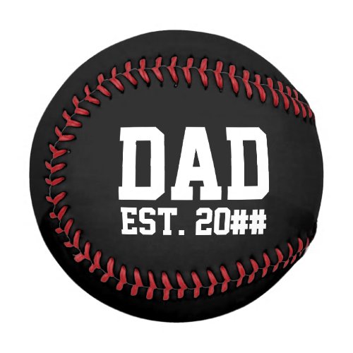 Dad Est Black and White Text Template Baseball