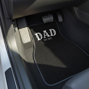 Dad Est Bold text  Car Floor Mat