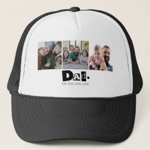 Dad Est Custom Year 3 Kids Photo Collage Keepsake Trucker Hat