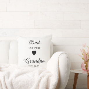 Dad est. & Grandpa est. – Custom Year Gift Throw Pillow