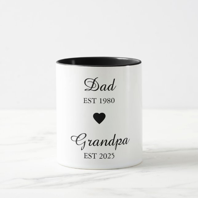Dad est. & Grandpa est. Mug – Custom Year Gift (Center)