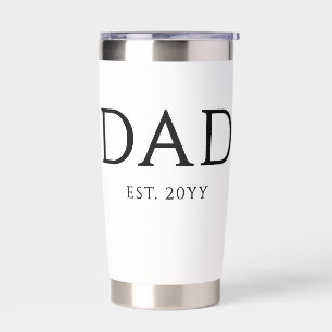 Dad Est Modern New Daddy Promoted to Dad Insulated Tumbler