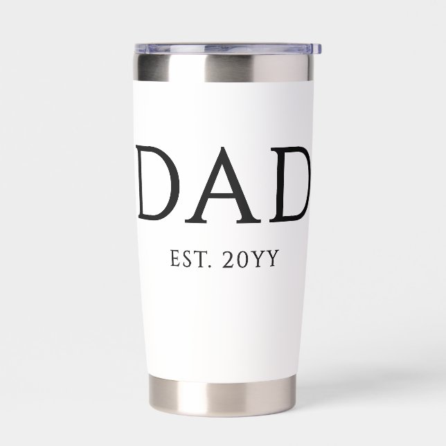 Dad Est Modern New Daddy Promoted to Dad Insulated Tumbler (Left)