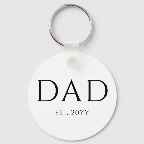 Dad Est Modern New Daddy Promoted to Dad Keychain