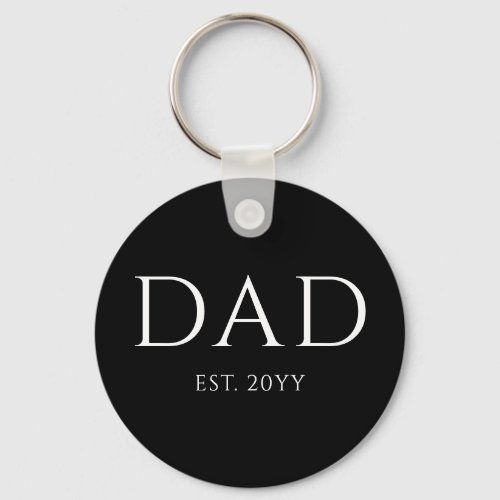 Dad Est Modern New Daddy Promoted to Dad Keychain