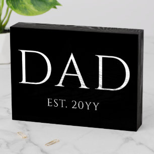 Dad Est Modern New Daddy Promoted to Dad Wooden Box Sign