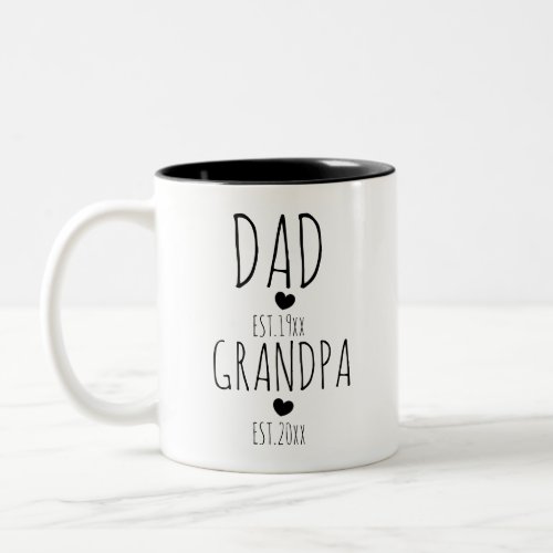 Dad Est New Grandpa Est Two_Tone Coffee Mug