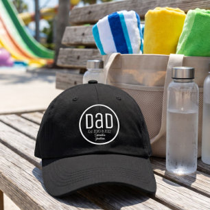 Dad Est. Photo Modern Bold Simple Kids Names Hat