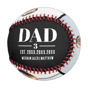 Dad Est. Year Name Number 3 Photo Bold Font Baseball