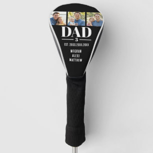 Dad Est. Year Name Number Bold Font 3 Photo Golf Head Cover