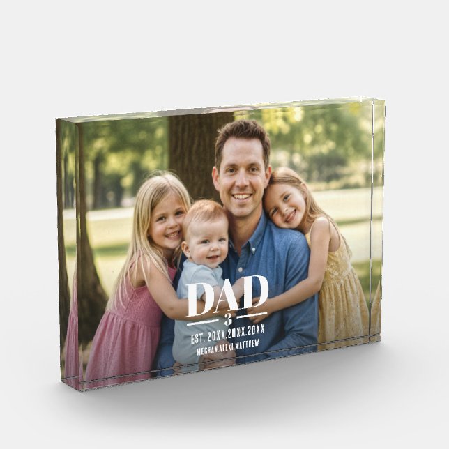 Dad Est. Year Name Number Bold Font Photo Block (Left)