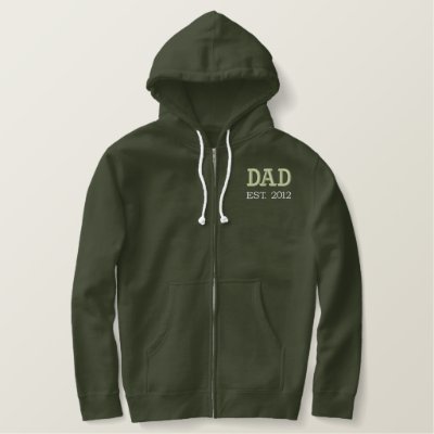 Dad Established 2012 (customizable) Embroidered Hoodie
