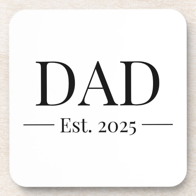 Dad Established 2025 Beverage Coaster (Front)