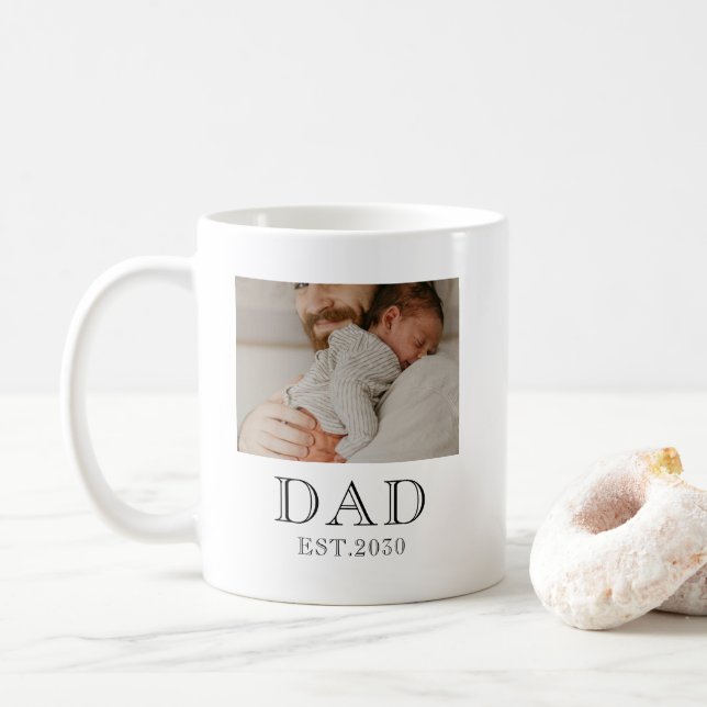 Dad Established 2 Photo  Coffee Mug (With Donut)
