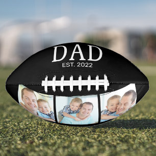 Dad Established 3 Photo Black Football