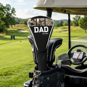 Dad Established 3 Photo Customizable Year Gift Golf Head Cover