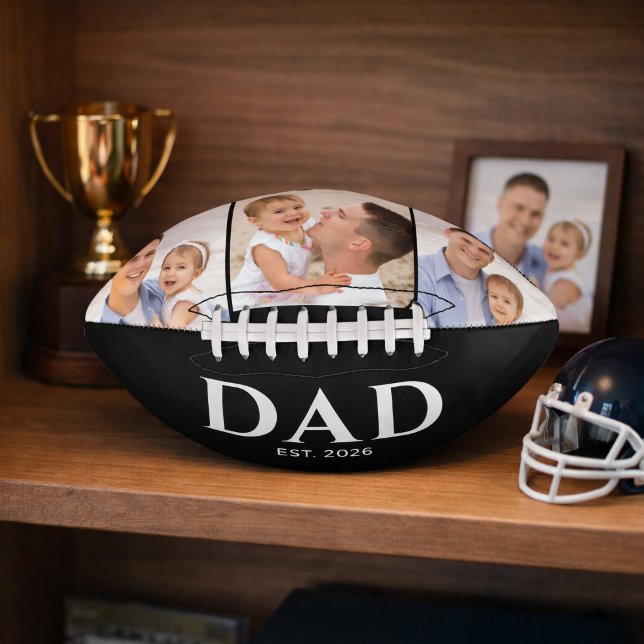 Dad Established Black 3 Photo Football (Creator Uploaded)