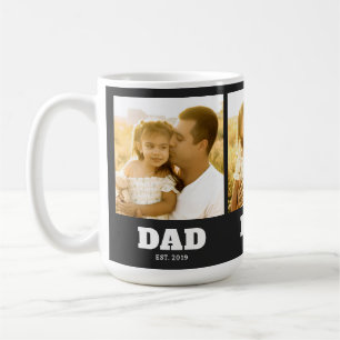 Dad Established Black Bold 3 Photo Coffee Mug