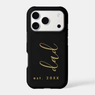 Dad Established Black Gold Father Keepsake Elegant iPhone 17 Pro Case