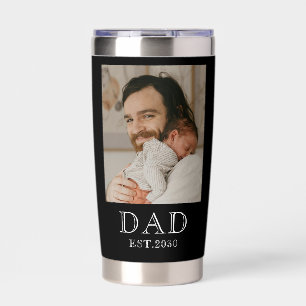 Dad Established Black Photo Insulated Tumbler