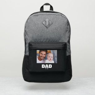 Dad Established Black Photo Port Authority® Backpack