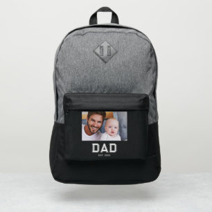 Dad Established Black Photo Port Authority® Backpack