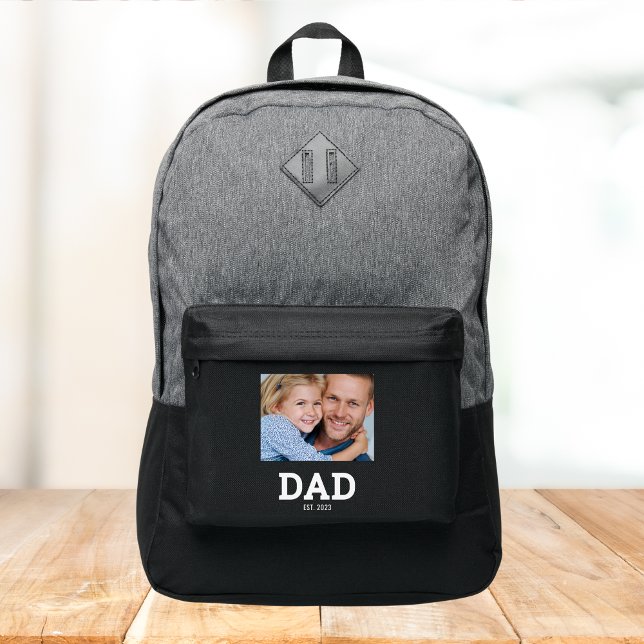 Dad Established Black Photo Port Authority® Backpack (Creator Uploaded)